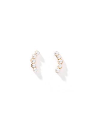Screwback Stud Earrings - Abigail - Pearl