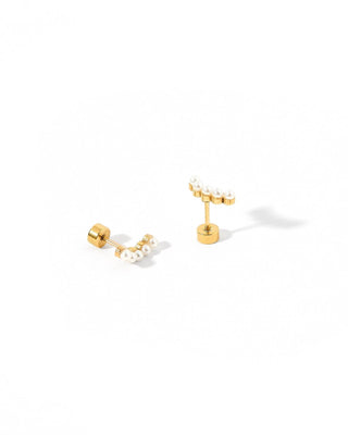 Screwback Stud Earrings - Abigail - Pearl