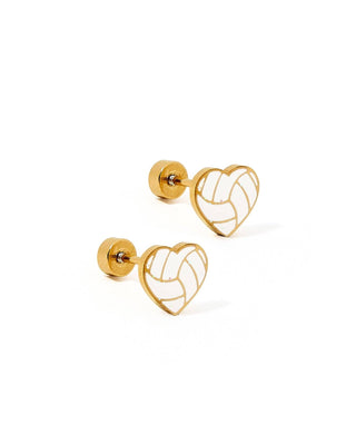 Screwback Stud Earrings - Volleyball