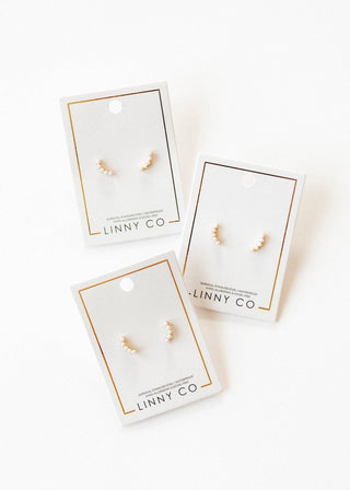 Screwback Stud Earrings - Abigail - Pearl