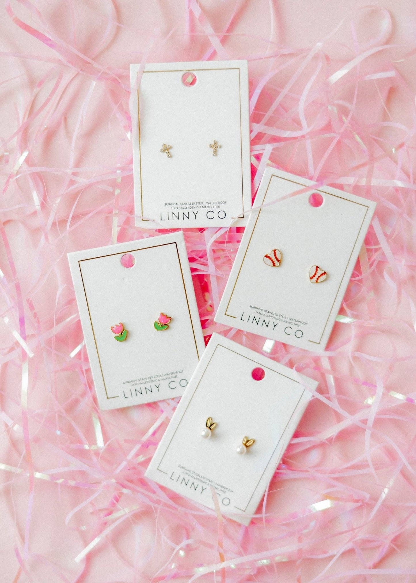 Screwback Stud Earrings - Baseball Gold