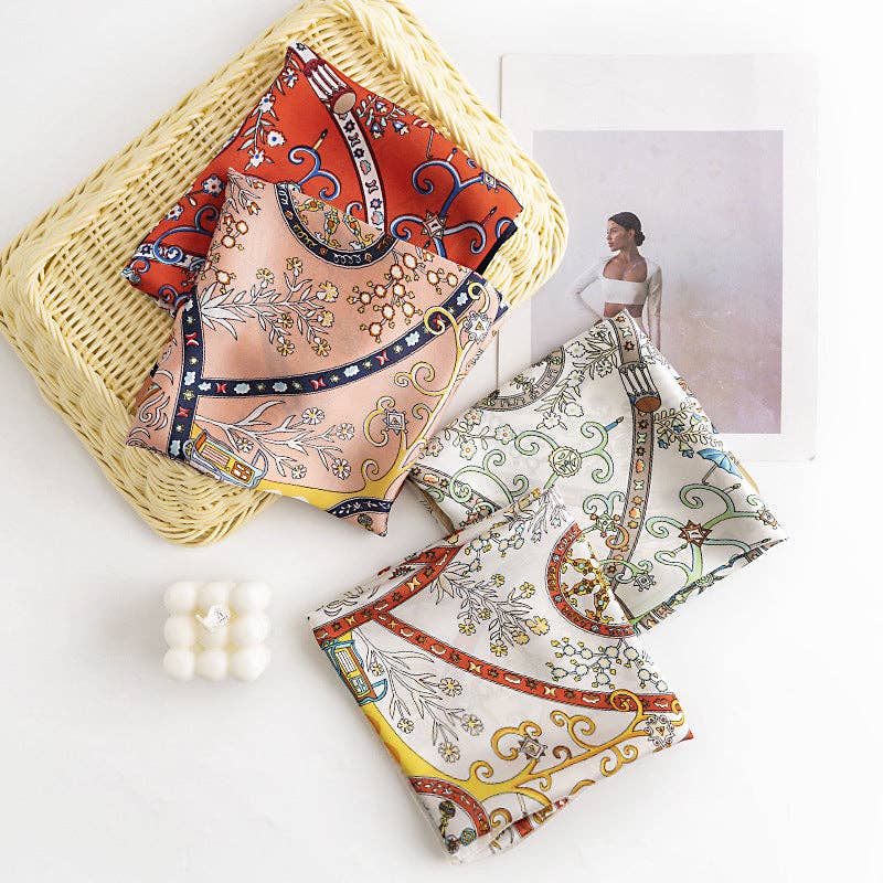 Scarvii - Vintage Pattern Square Scarf - 85 Local