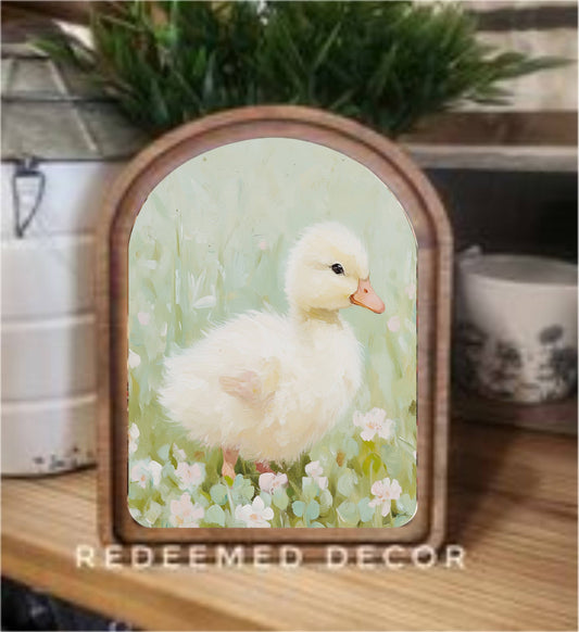 Arch Top Fluffy Duckling Framed Art