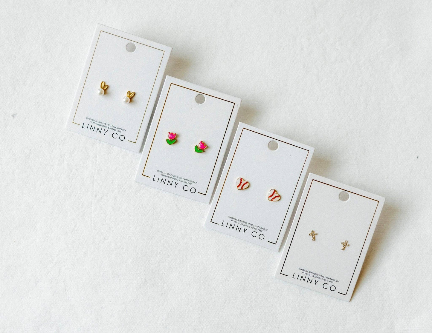 Screwback Stud Earrings - Baseball Gold