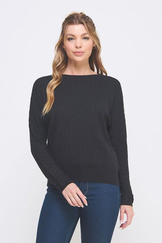 Cable knit black sweater 