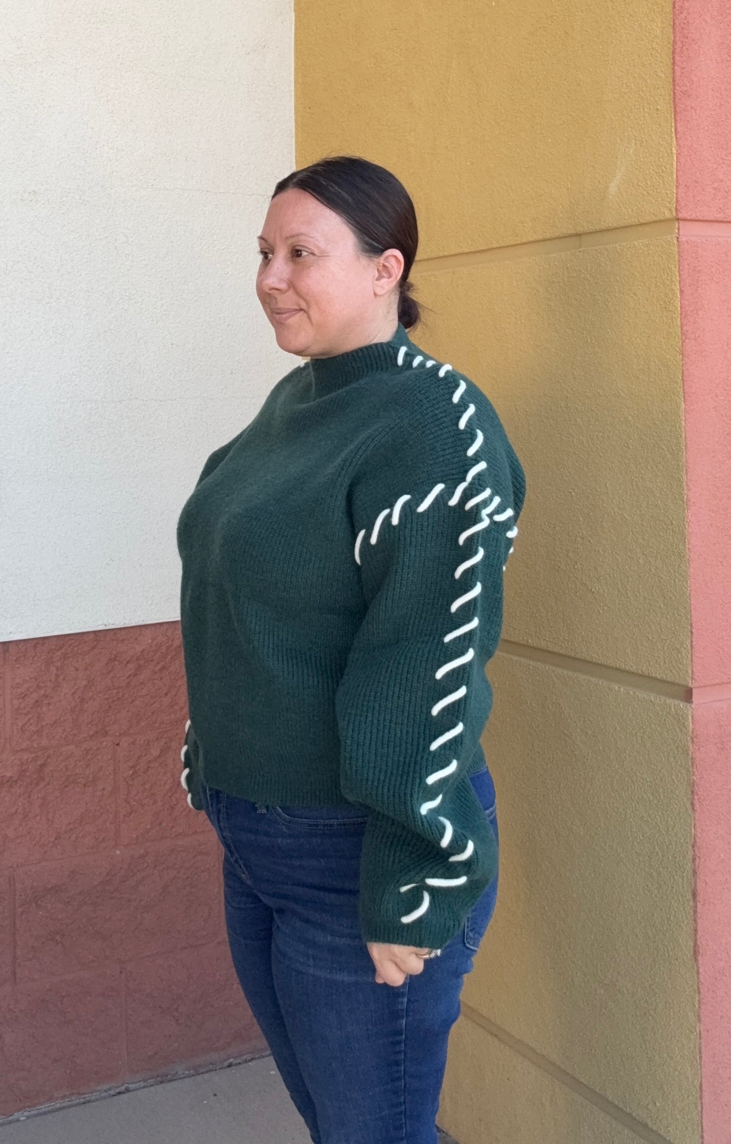 Forest mock neck sweater