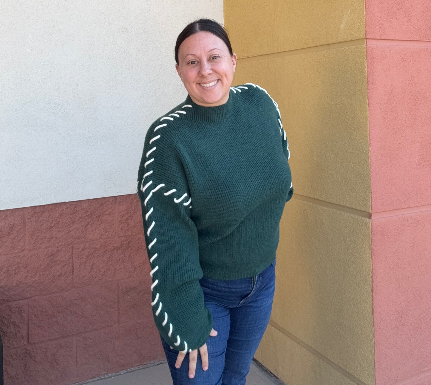 Forest mock neck sweater