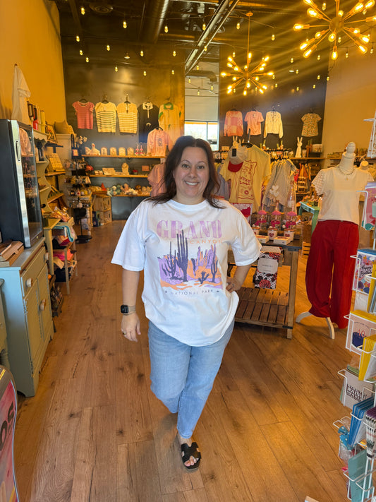 GRAND CANYON CACTUS OVERSIZED GRAPHIC TEE
