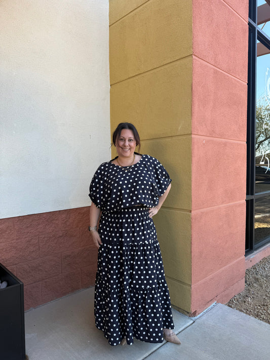 Polka dot maxi skirt