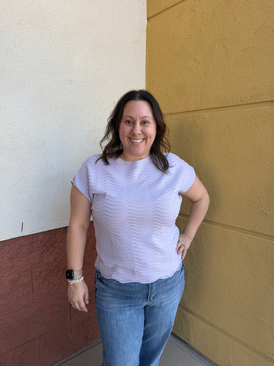 Lavender Scallop Pattern Top