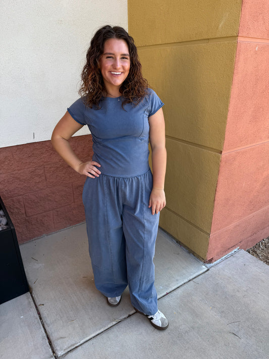 Denim Barrel Pants