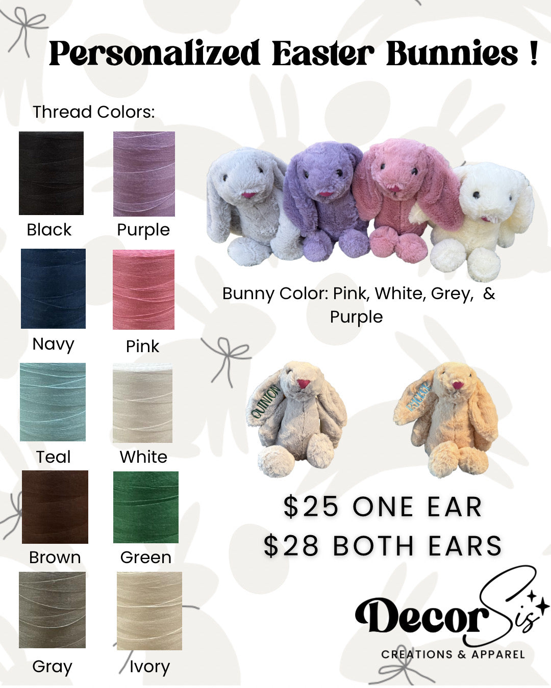 Custom Bunny Embroidery Gift