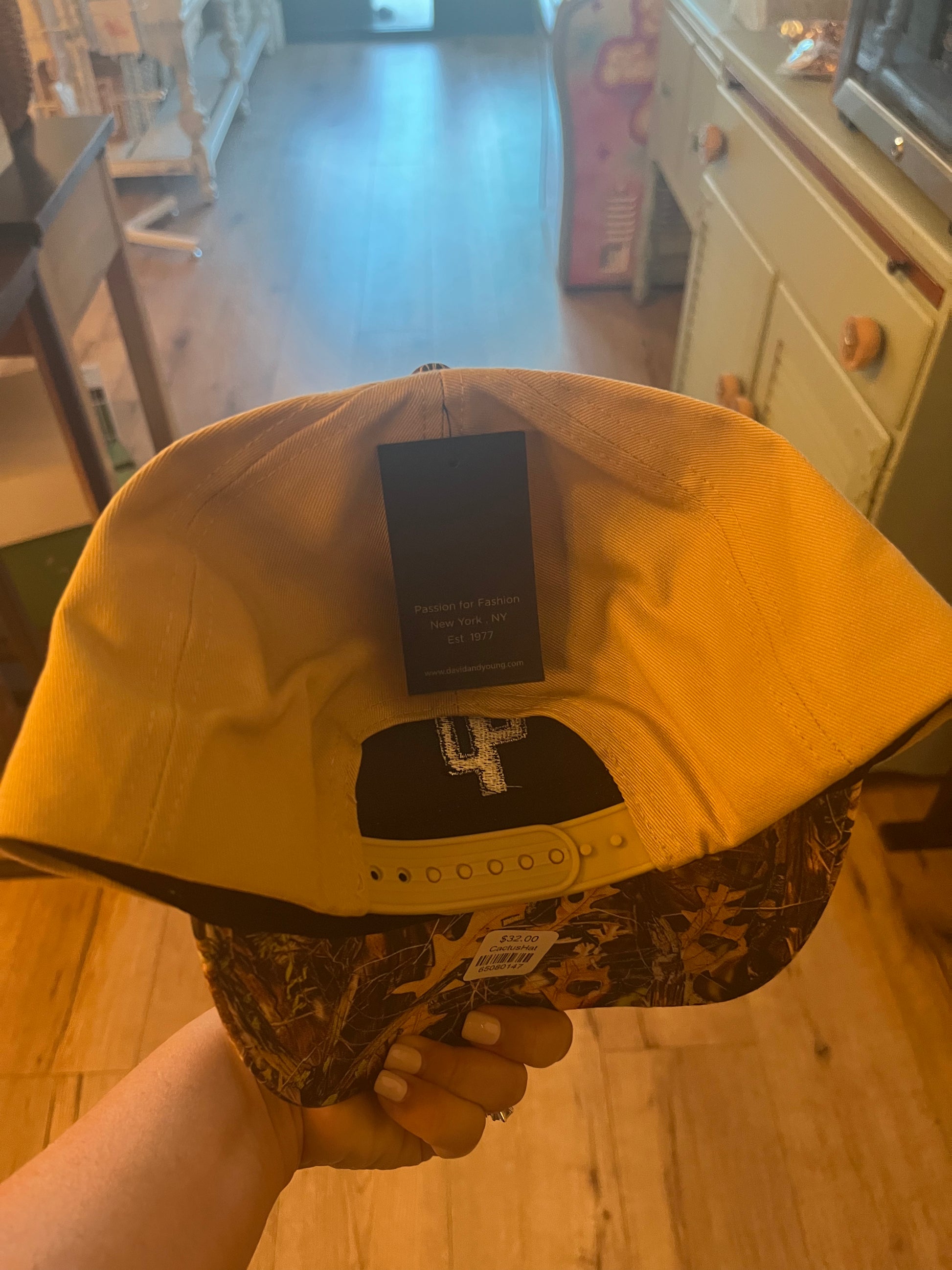 Khaki Camo Hat with Black Cactus - 85 Local