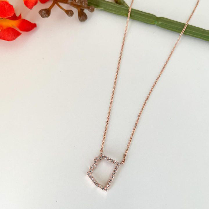 Az Pave Outline Necklace