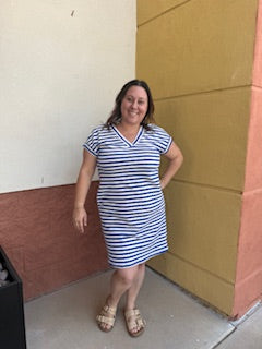 Blue Stripped Terry Dress 
