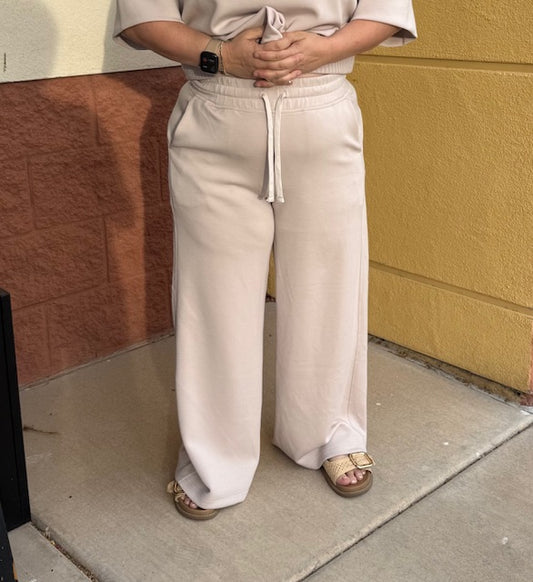 Mocha Cream Cropped Wide Pant