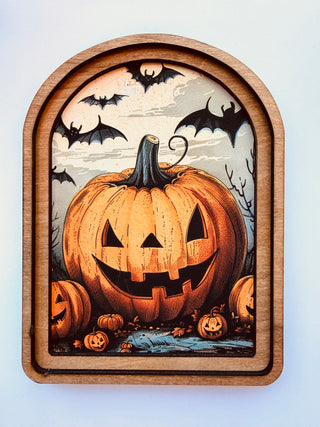 Arch Top Jack O Lantern Framed Art