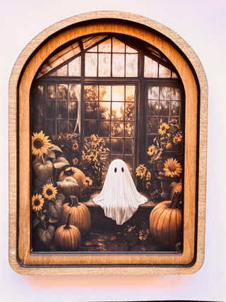 Arch Top Greenhouse Ghost Framed Art