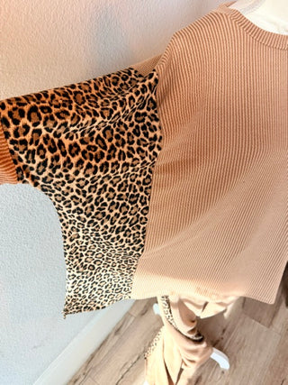 Mocha/Print Top