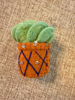 Wool Felt Cactus Ornament