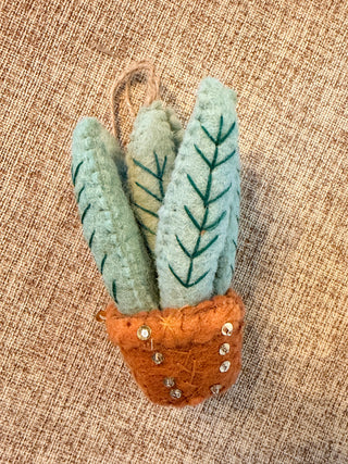 Wool Felt Cactus Ornament