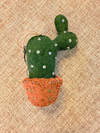 Wool Felt Cactus Ornament