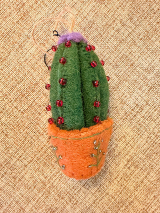 Wool Felt Cactus Ornament