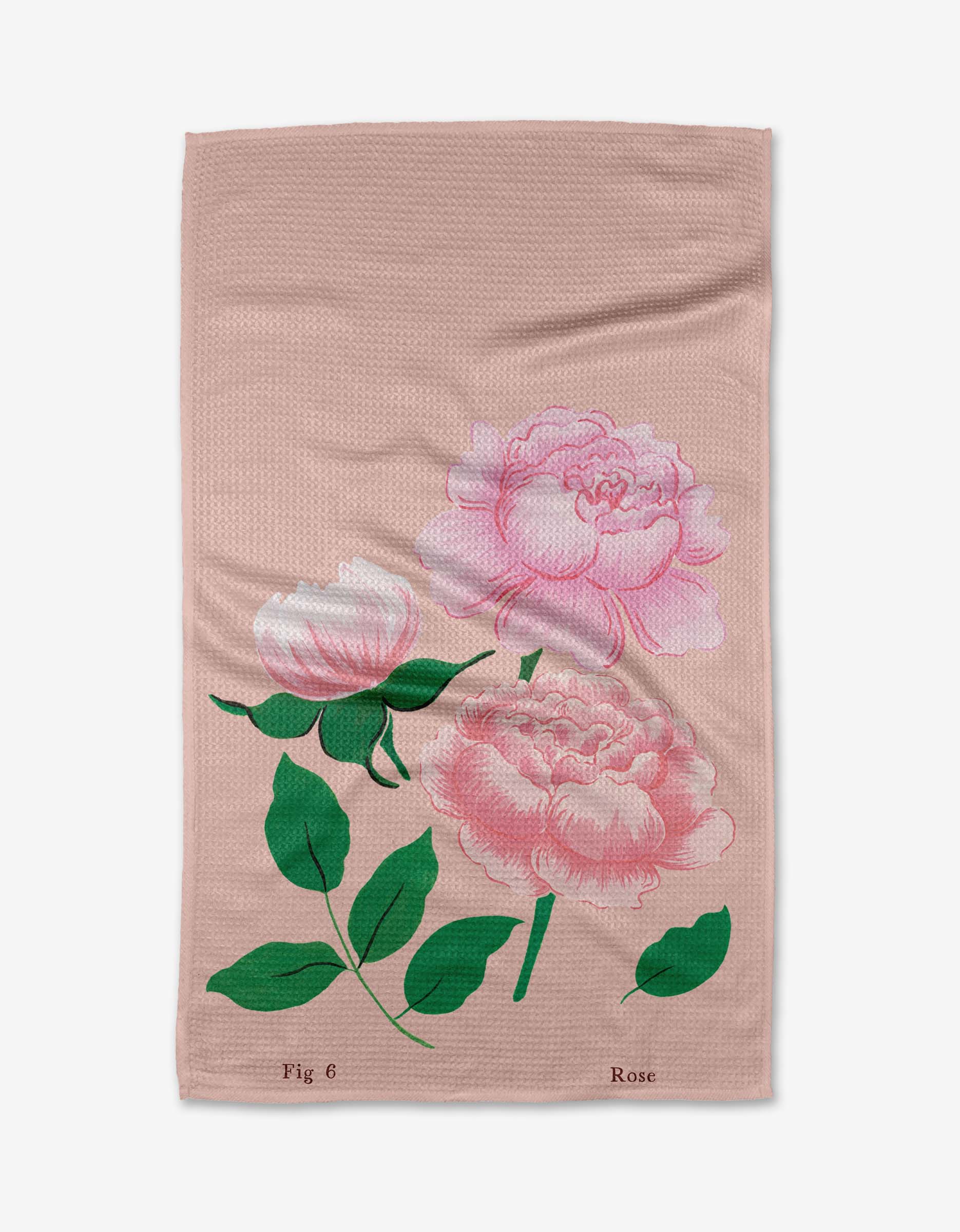 blush pink rose Tea towel