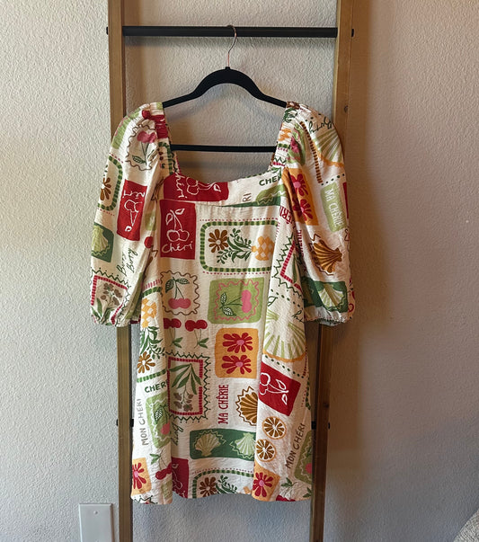 Ma Cheri Half Sleeve Mini Dress