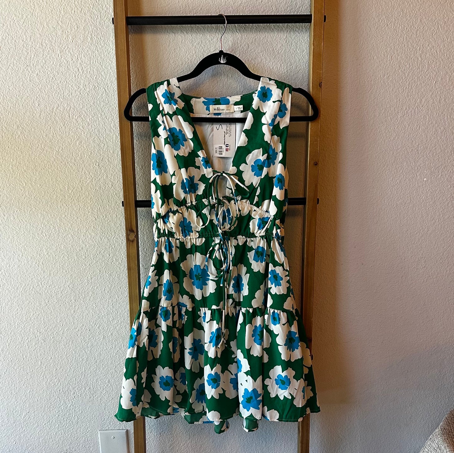 Mini Floral Garden Dress - Kelly Green - 85 Local