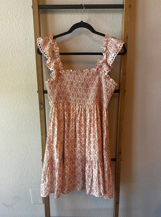 Pink Floral Short Dress