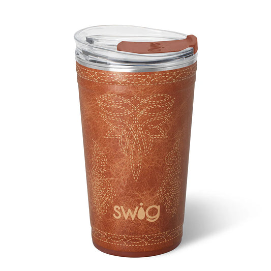 Saddle Stitch Cognac Party Cup 24 0z.