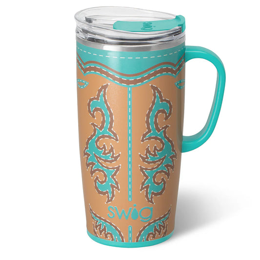 Boot Scootin' Turquoise Travel Mug 22 oz.