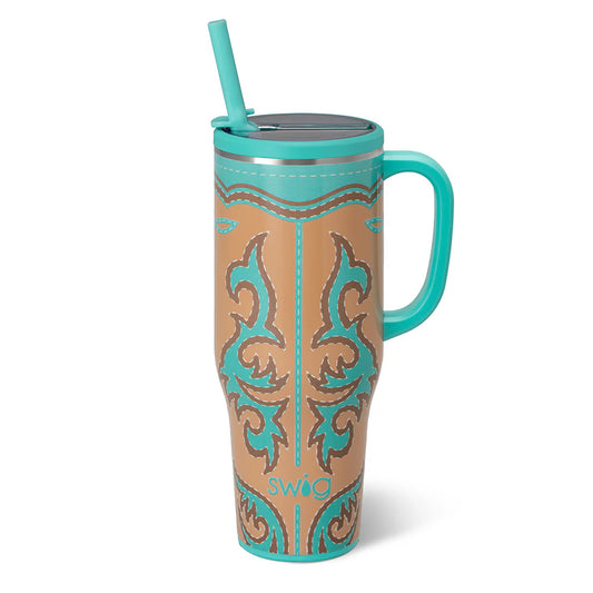 Boot Scootin' Turquoise Mega Mug 40 oz.