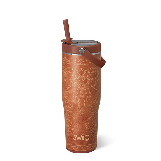 Saddle Stitch Cognac Tumbler 30 oz.