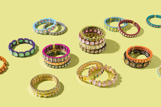 Enamel Stretch Bracelet - Earth Tone Colors - Asst Styles