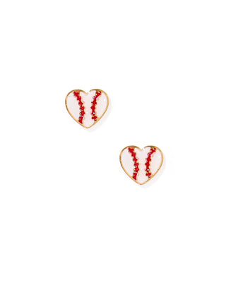 Screwback Stud Earrings - Baseball Gold