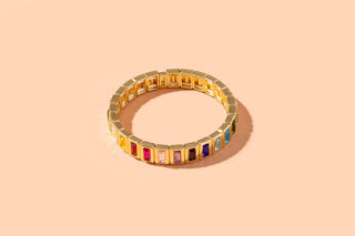 Enamel Stretch Bracelet - Earth Tone Colors - Asst Styles