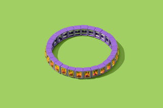 Enamel Stretch Bracelet - Small Gems - Penelope -Asst Colors