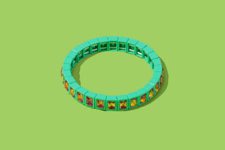 Enamel Stretch Bracelet - Small Gems - Penelope -Asst Colors