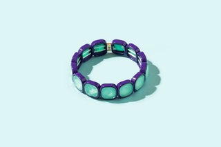 Enamel Stretch Bracelet - Earth Tone Colors - Asst Styles