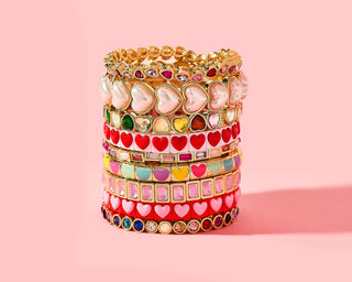 Enamel Stretch Bracelet - Assorted Styles - Love