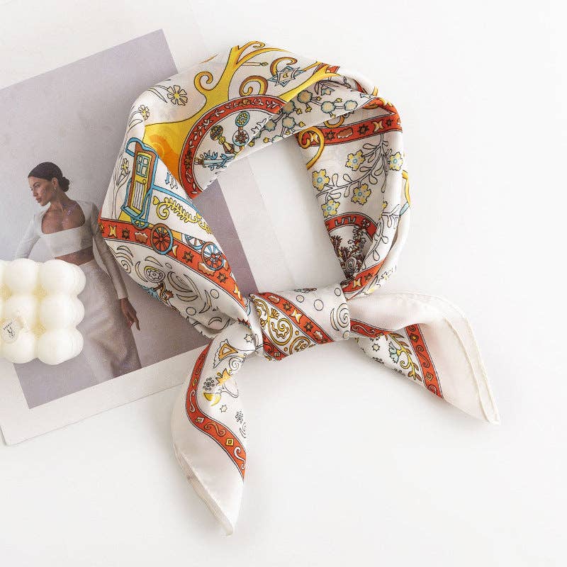 Scarvii - Vintage Pattern Square Scarf - 85 Local