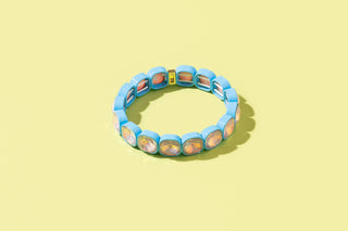 Enamel Stretch Bracelet - Earth Tone Colors - Asst Styles