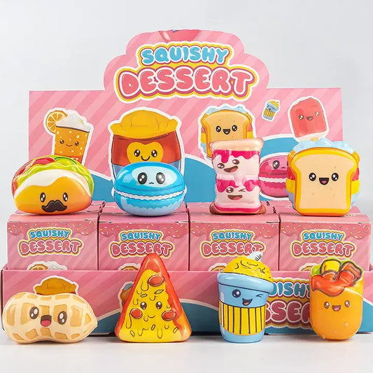Colorful Fast Food Squishy Toy Set Stress Relief Gift