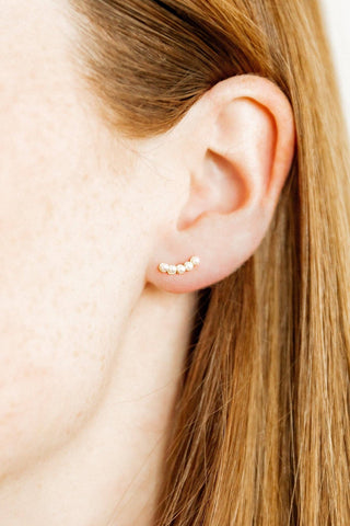 Screwback Stud Earrings - Abigail - Pearl