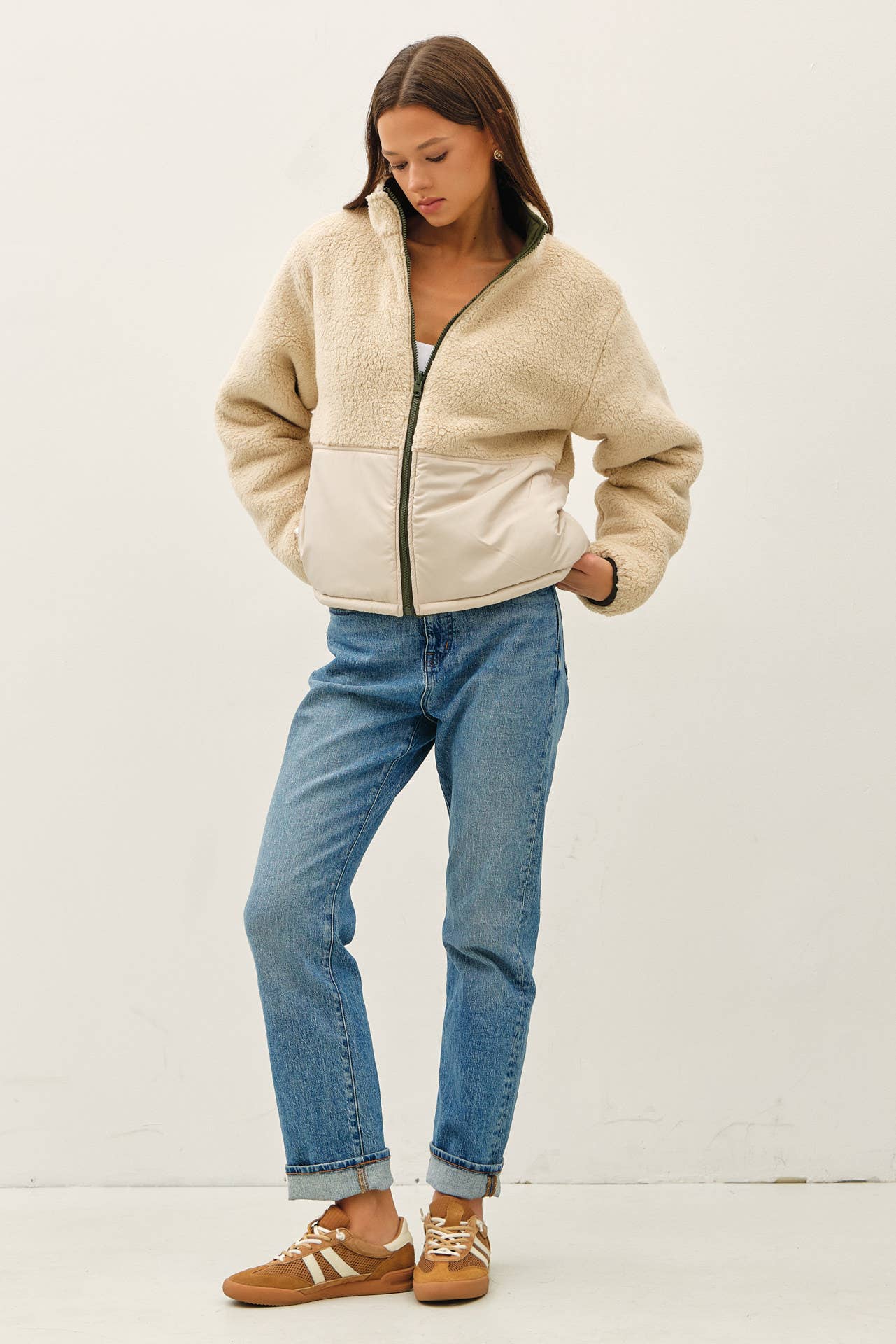 RIVERSIBLE SHERPA BLOCK PUFFER