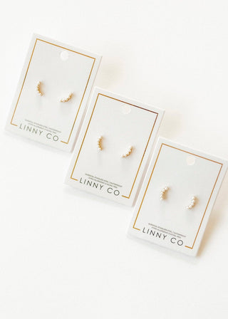 Screwback Stud Earrings - Abigail - Pearl