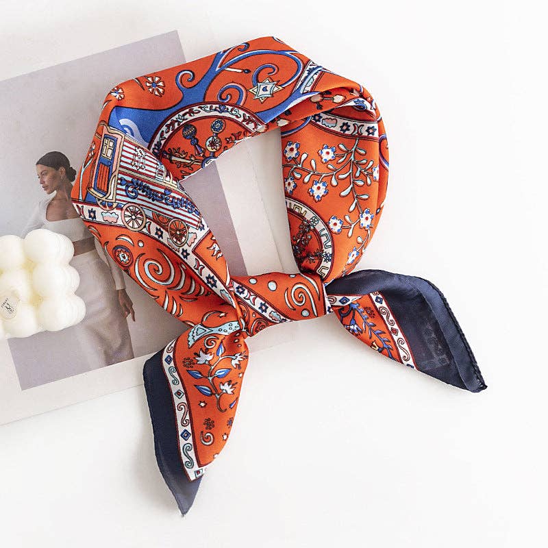 Scarvii - Vintage Pattern Square Scarf - 85 Local