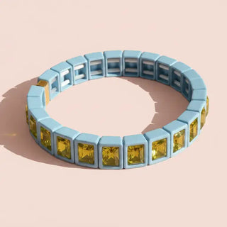 Enamel Stretch Bracelet - Small Gems - Penelope -Asst Colors